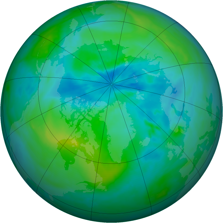 Arctic ozone map for 08 September 2014